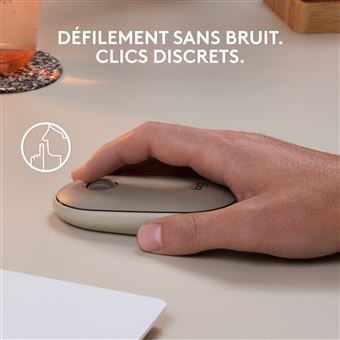 Logitech Pebble M350 Souris sans fil avec Bluetooth ou Recepteur 2.4 GHz, Silencieuse - Sand