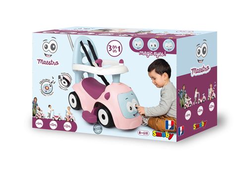 Porteur auto Smoby Maestro balade Rose et Bleu