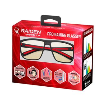 Lunettes Gaming anti-rayons bleus Subsonic Raiden Noir et rouge