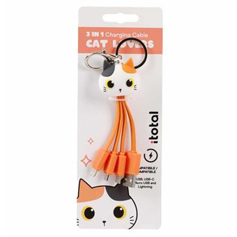 Câble chat Itotal compatible USB USB-C USB-C Lightining et Micro USB