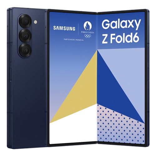 Smartphone Samsung Galaxy Z Fold6 AI 7,6"" 5G Double nano SIM 256 Go Bleu nuit État correct - Samsung reconditionné disponible sur Fnac