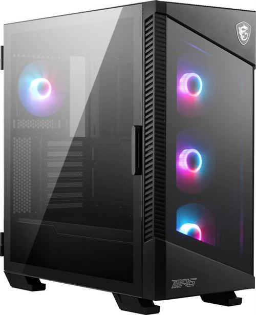 Boîtier PC gaming MSI MPG VELOX 100R moyen tour noir ARGB avec panneau latéral verre trempé