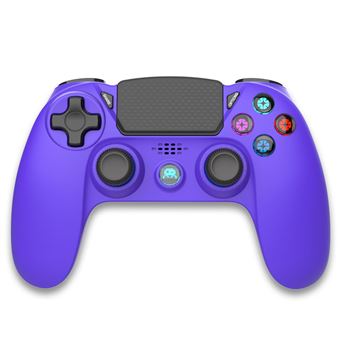 Manette Sans Fil Violette pour PS4 Avec Prise Jack pour casque et boutons lumineux