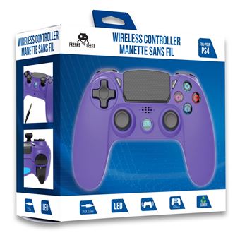 Manette Sans Fil Violette pour PS4 Avec Prise Jack pour casque et boutons lumineux