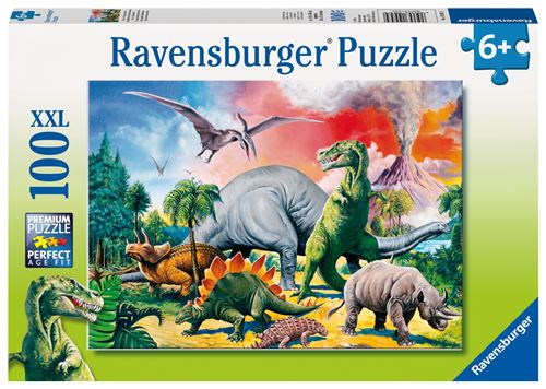 Ravensburger Puzzle Enfant Au Milieu des Dinosaures 100 Pièces - vue 4
