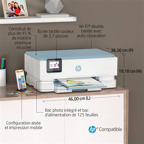 HP Imprimante Multifonction Deskjet 3762 All In One WiFi Blanc