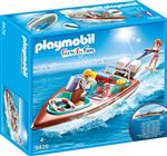Playmobil Family Fun La Villa de vacances 9428 Vacanciers avec vedette et moteur submersible