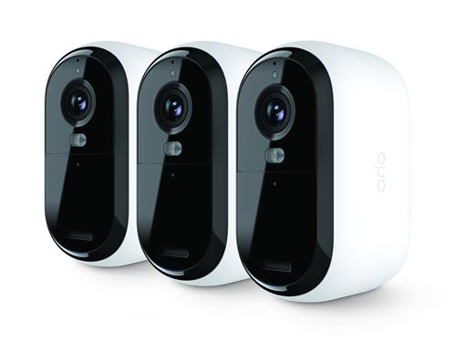 Pack de 3 caméras de surveillance connectées Arlo Essential 2K extérieure Blanc et noir