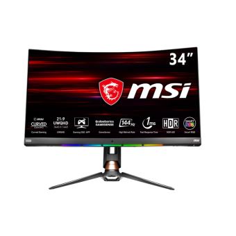 MSI Optix MPG341CQR - LED-monitor - gebogen - 34" - 3440 x 1440 UWQHD - VA - 400 cd/m² - 3000:1 - 1 ms - 2xHDMI, DisplayPort, USB-C - zwart