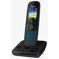 Panasonic KX-TGC423EB - Téléphone sans fil - système de répondeur avec ID  d'appelant/appel en instance - DECT\GAP - (conférence) à trois capacité  d'appel - noir + 2 combinés supplémentaires - Téléphone sans