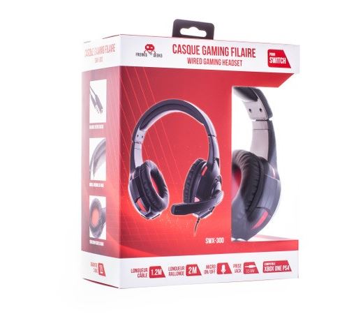 Micro-Caque Gaming Freaks And Geeks Swx-300 Noir Pour Ps4, Xbox One Et Nintendo Switch