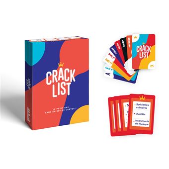 Jeu d'ambiance Crack List Le p'tit bac dans un jeu de cartes
