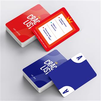 Jeu d'ambiance Crack List Le p'tit bac dans un jeu de cartes