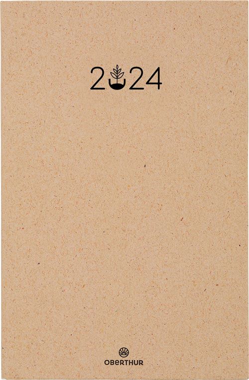 Agenda civil carré Oberthur 2024 1 Jour Travers Recyclé Beige