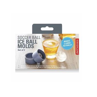 Kit 2 moules à glaçons Kikkerland CU343 Forme Ballon de football Gris