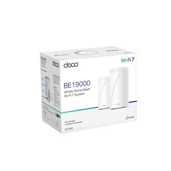 Pack 2 systèmes WiFi 7 Mesh tri-bande 19 Gigabit TP-LINK Deco BE85 Blanc et gris