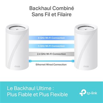 Pack 2 systèmes WiFi 7 Mesh tri-bande 19 Gigabit TP-LINK Deco BE85 Blanc et gris