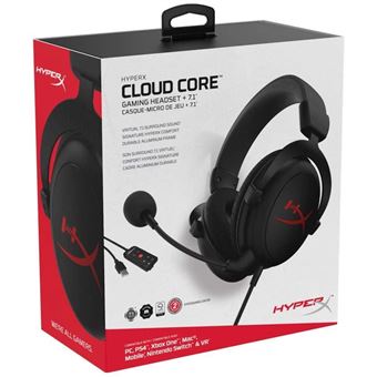 Micro-casque circum-aural filaire Gaming HyperX Cloud Core Noir