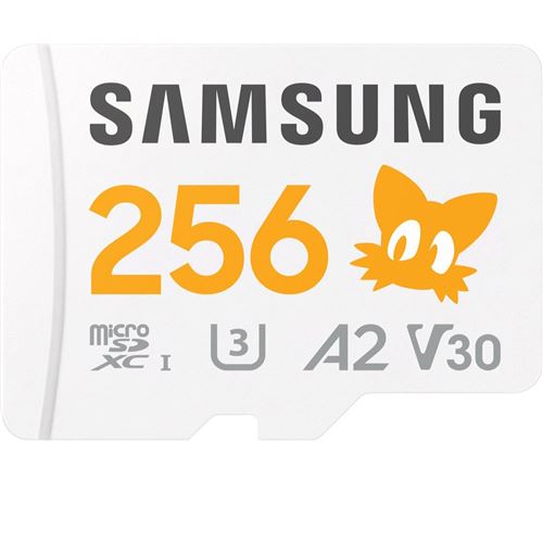 Carte mémoire micro SD Samsung Sonic le Hérisson™ PRO Plus 256 Go Blanc
