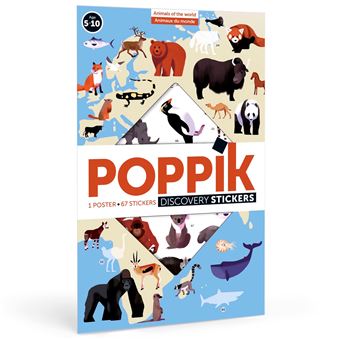 Jeu créatif Poppik Poster Stickers Animaux du monde