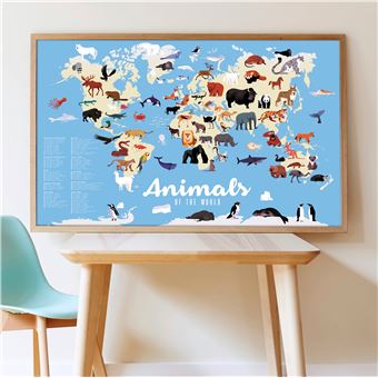 Jeu créatif Poppik Poster Stickers Animaux du monde