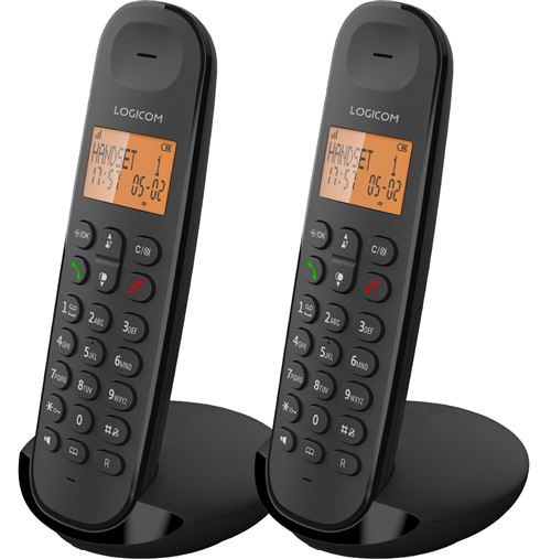 Téléphone fixe sans fil Logicom Dect Duo Iloa 250 Noir