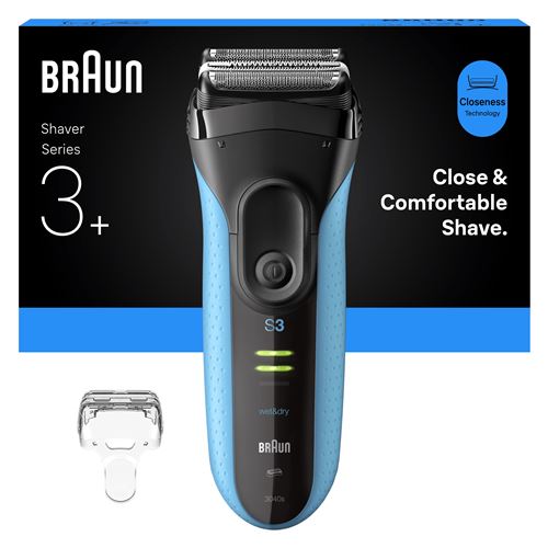 Rasoir Électrique Braun Series 3+ 3040S Noir Et Bleu