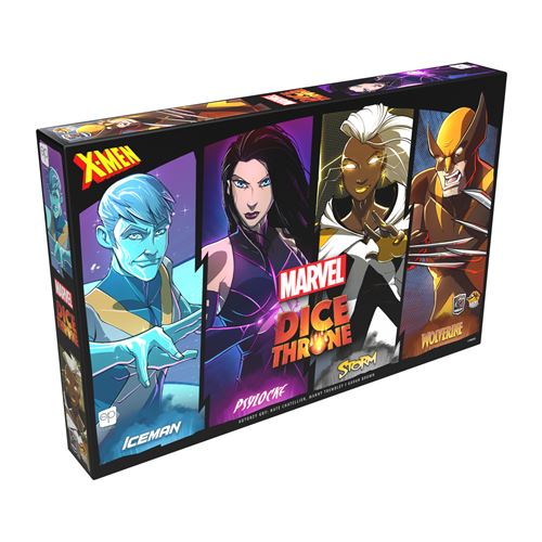 Lucky Duck Games Marvel Dice Throne Xmen Iceman Psylocke Storm et Wolverine