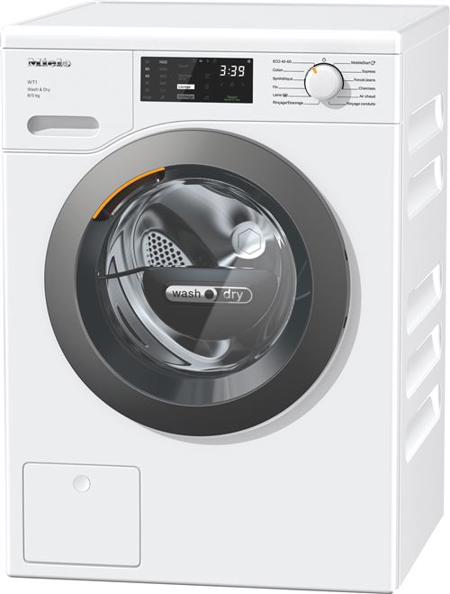 Miele WTD160 WCS - Machine à laver séchante - WiFi - hauteur : 85 cm - chargement frontal - 8 kg - 1500 tours/min - blanc lotus - Miele