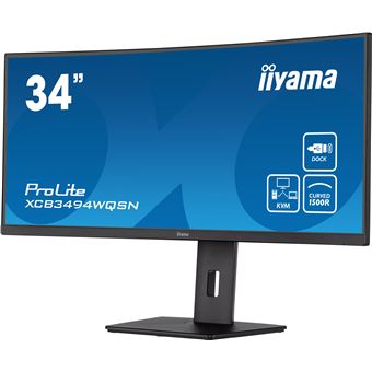 Ecran PC Gaming Iiyama 34'' incurvé UWQHD Noir