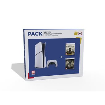 Pack Fnac Console Sony PS5 Slim Edition Standard Blanc et Noir + Ghost of Yōtei + Clair Obscur: Expedition 33