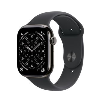 Apple Watch Series 11 GPS + Cellular 46 mm Boitier en Titane Ardoise avec Black Sport Band - M/L - 1