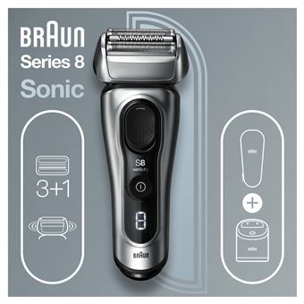 Rasoir électrique Braun Series 8 8457cc Argent et Noir