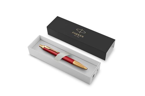 Parker IM stylo bille Laqué Premium avec attributs dorés Pointe moyenne avec recharge d’encre Coffret cadeau - vue 2