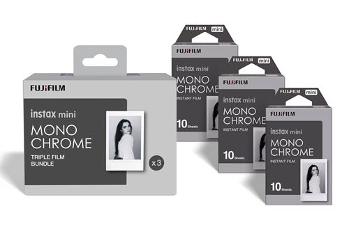 Pack de 30 Films Instax Mini Monochrome poses avec cadre