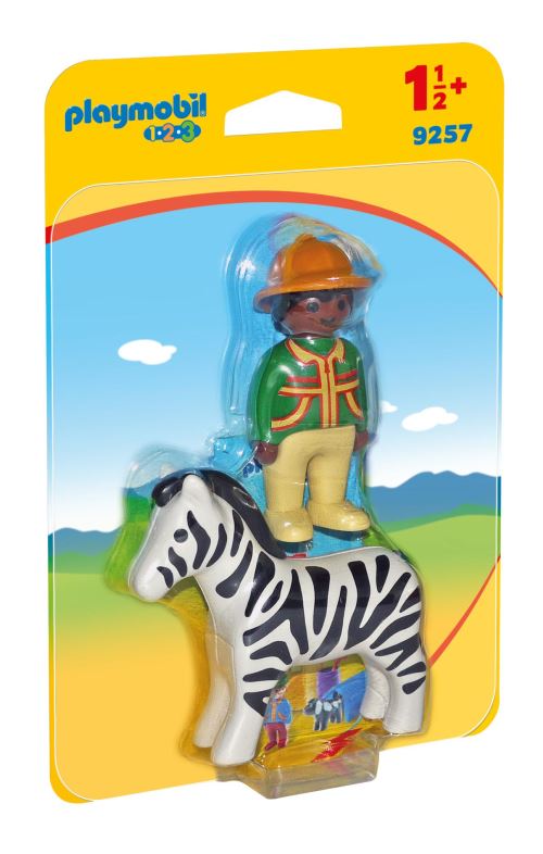 Playmobil 1.2.3 9257 Soigneur avec zèbre