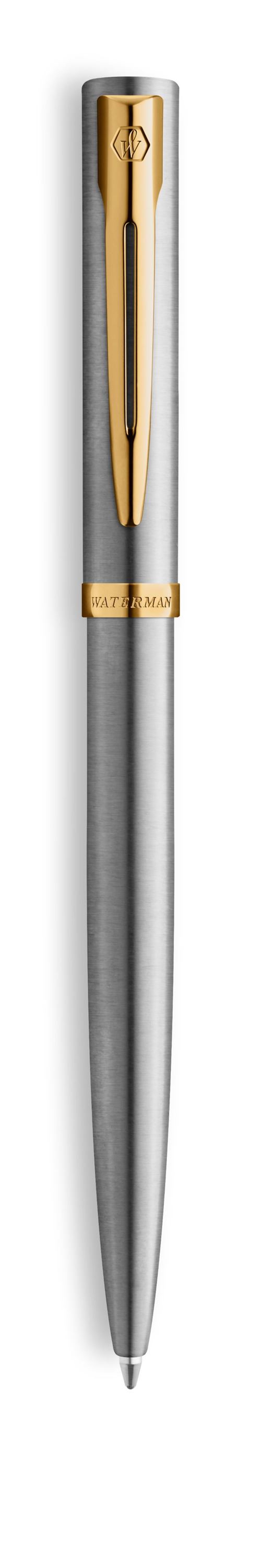 Stylo Waterman Kugelschreiber IMPRESSION Stainless SteelGT Blau Geschenkbox 1x