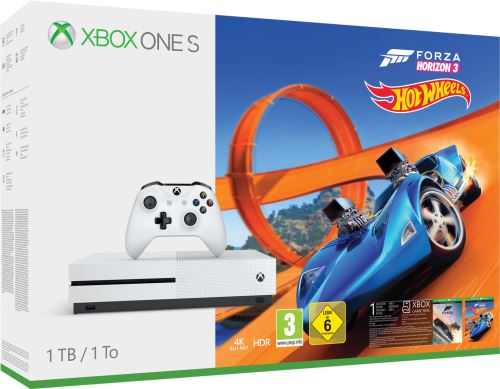 Microsoft Xbox One S - Forza Horizon 3 Hot Wheels Bundle - console de jeux - 4K - HDR - 1 To HDD - blanc