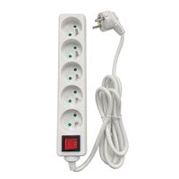 Multiprise 5 prises avec Interrupteur Accsup 1,5 m Blanc