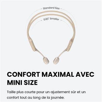 Casque audio sans fil Bluetooth Shokz OpenRun Pro Mini avec réduction du bruit Beige