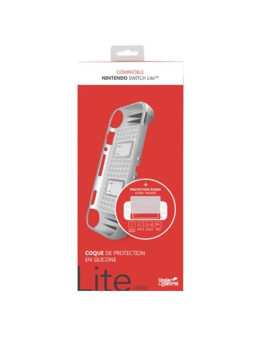 Pack Under Control Transparante siliconen beschermhoes + gehard glas voor Nintendo Switch Lite