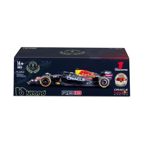 Voiture Bburago 2022 Redbull Honda RB18 avec casque Verstappen - Bburago