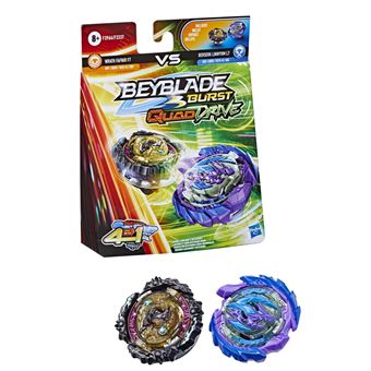 Pack de 2 toupies Beyblade Burst QuadDrive Berserk Linwyrm L7 Wrath Fafnir F7