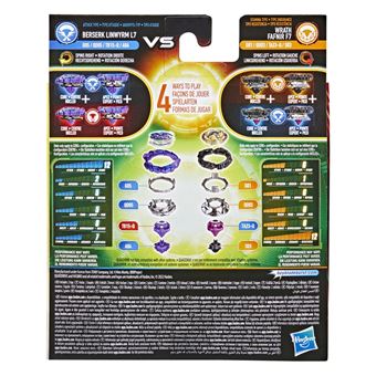Pack de 2 toupies Beyblade Burst QuadDrive Berserk Linwyrm L7 Wrath Fafnir F7