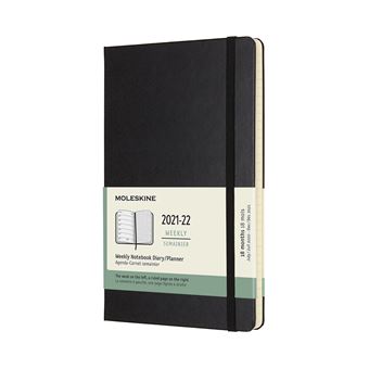 Agenda scolaire semainier Moleskine Couverture rigide 2021-2022 Noir