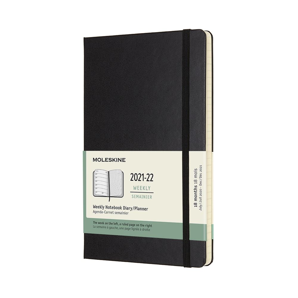 Agenda scolaire semainier Moleskine Couverture rigide 20212022 Noir