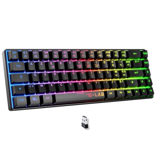 Clavier gaming sans fil Azerty The G-Lab Keyz Hydrogen WL Noir
