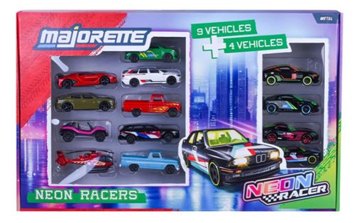 Majorette Multicolore Coffret De 13 Véhicules Neon Racer