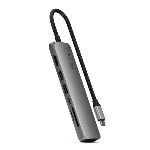 Hub Satechi 7-in-1 USB-C Slim Multiport Gris Sidéral