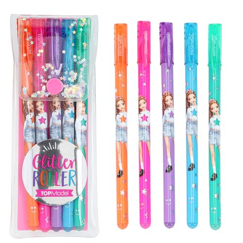 Dessin et coloriage enfant Top Model Set 5 Rollers Paillettes